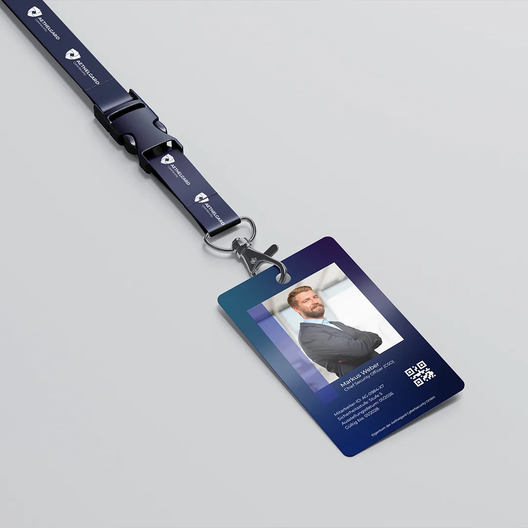 Navy envelopes with the Aethelgard logotype